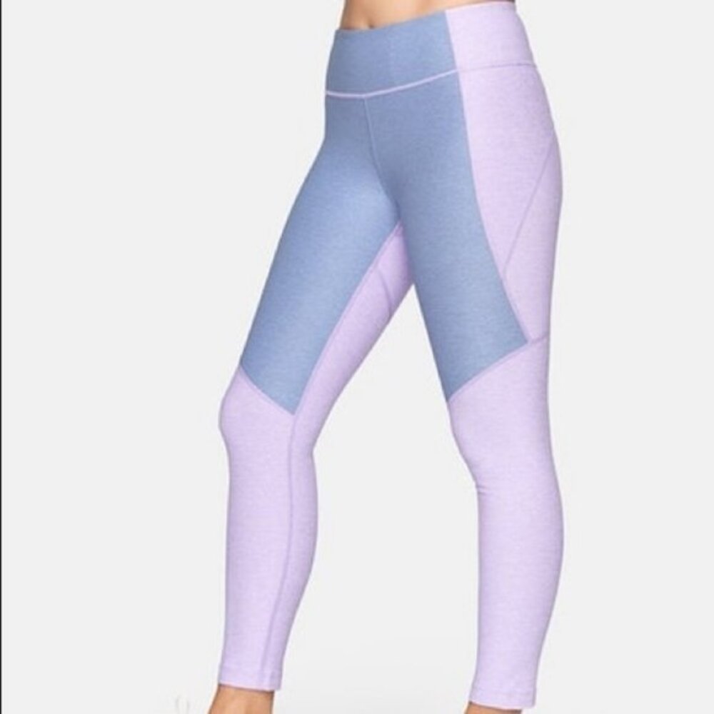 Outdoor Voices Leggings Lavender Purple Pastel Blue 7/8 NWT Color Block Active